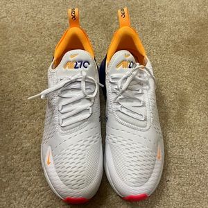 Nike Air Max 270 Sneakers Size 11 Color White Pink Orange Blue